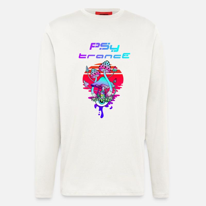 Psytrance Psychedelic Mushroom Sunset - Longsleeve - made by SPREAD - OFF WHITE