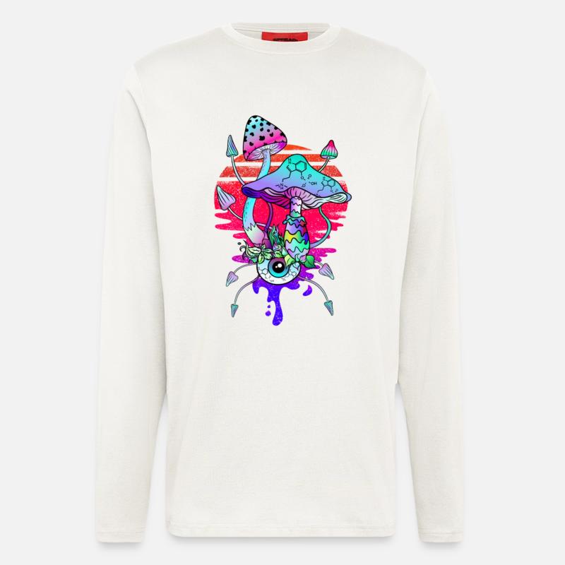 Psychedelic Magic Mushrooms Vaporwave - Longsleeve - made by SPREAD - OFF WHITE