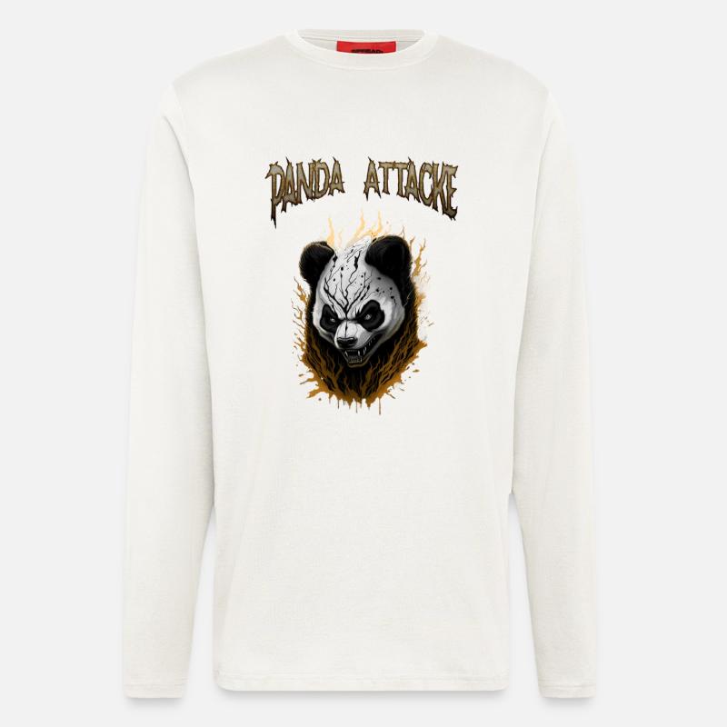 Dark Panda Attacker Design - Longsleeve - made by SPREAD  - OFF WHITE