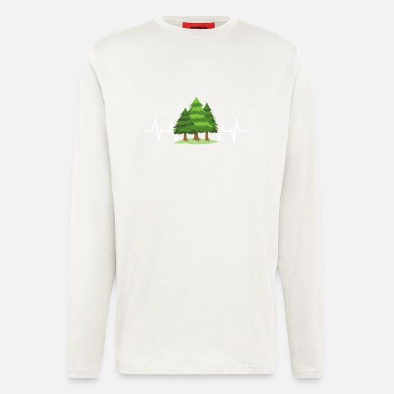 Wald Bäume Wandern - Langarmshirt - made by SPREAD  - OFF WHITE