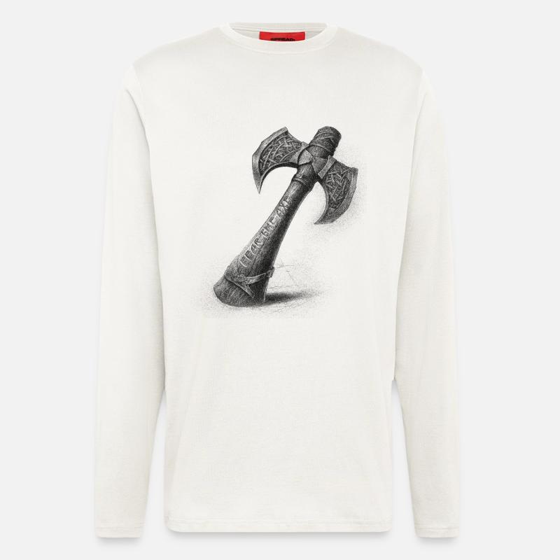 Fear the axe Wikinger Axt - Langarmshirt - made by SPREAD  - OFF WHITE