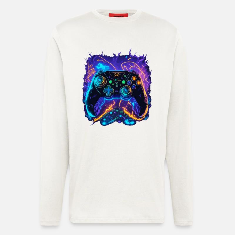 Powerful Gaming Controller Art - Langarmshirt - made by SPREAD  - OFF WHITE