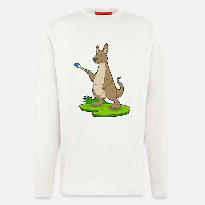 Känguru Malen Pinsel - Langarmshirt - made by SPREAD  - OFF WHITE