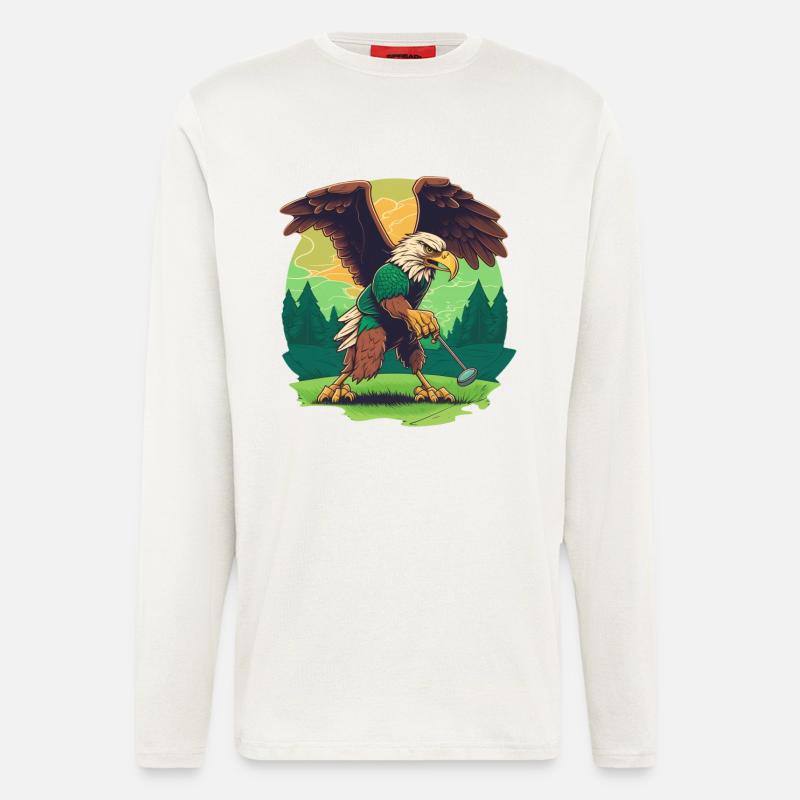 Golf-playing eagle - Longsleeve - made by SPREAD  - OFF WHITE