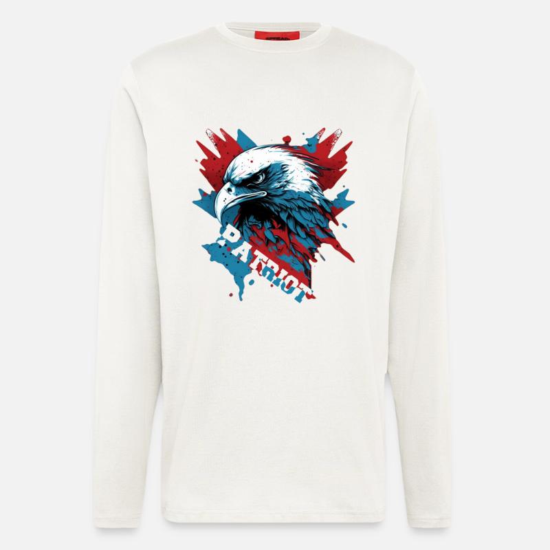 Patriotic eagle with lettering - Longsleeve - made by SPREAD  - OFF WHITE