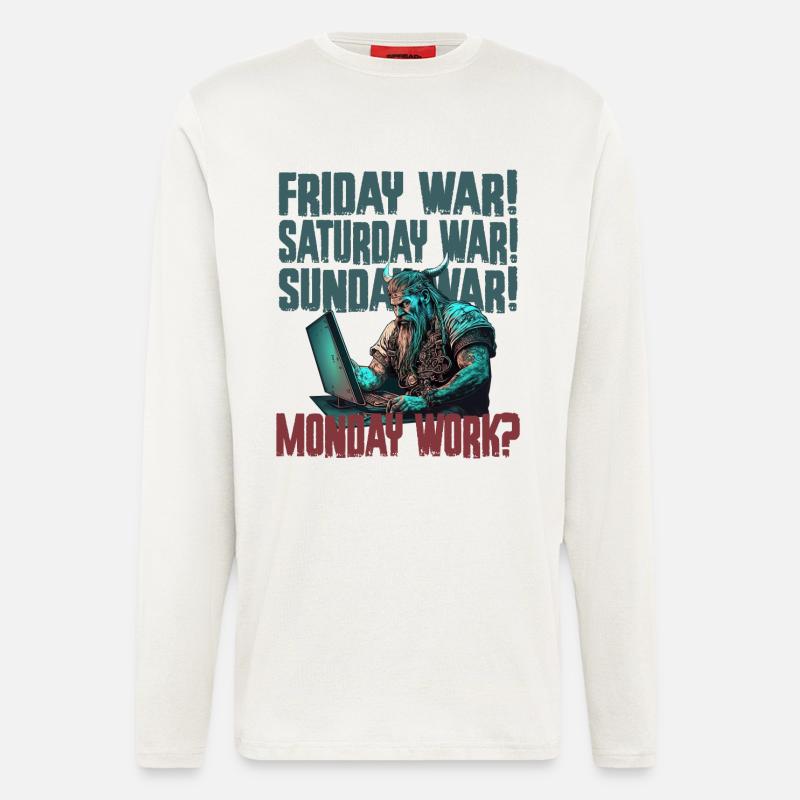 Monday work Programming Vikings - Longsleeve - made by SPREAD  - OFF WHITE