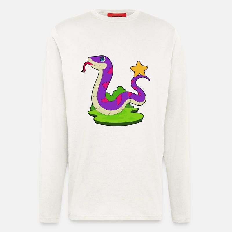 Étoile du serpent - Manches longues bio décontracté fabriqué en UE - OFF WHITE