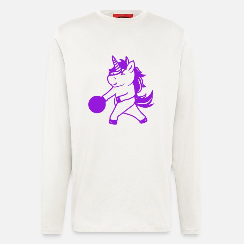 Bowling Einhorn Spieler - Langarmshirt - made by SPREAD  - OFF WHITE