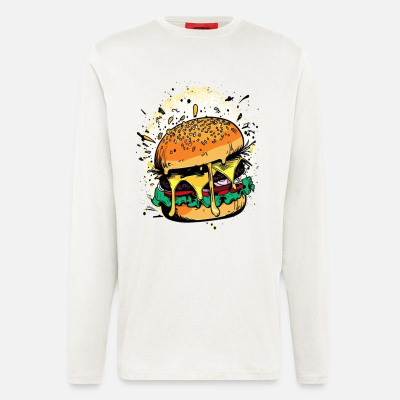 Cheeseburger Comic Burger - Longsleeve - made by SPREAD - OFF WHITE