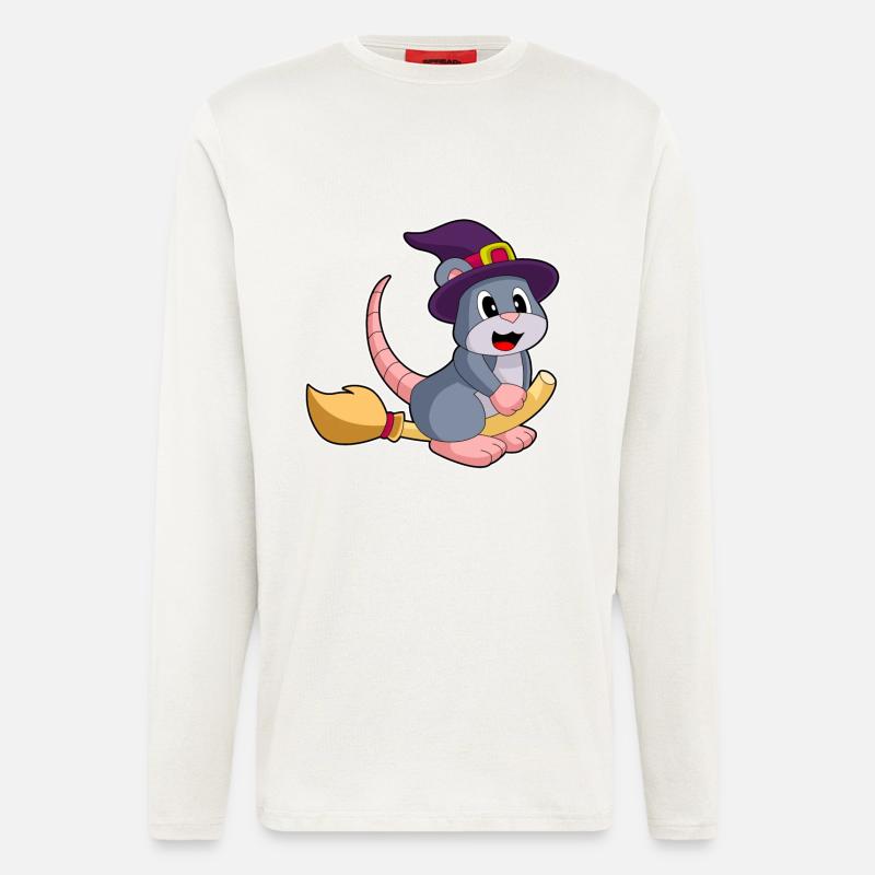 Mouse Witch Broom - Longsleeve - made by SPREAD - OFF WHITE