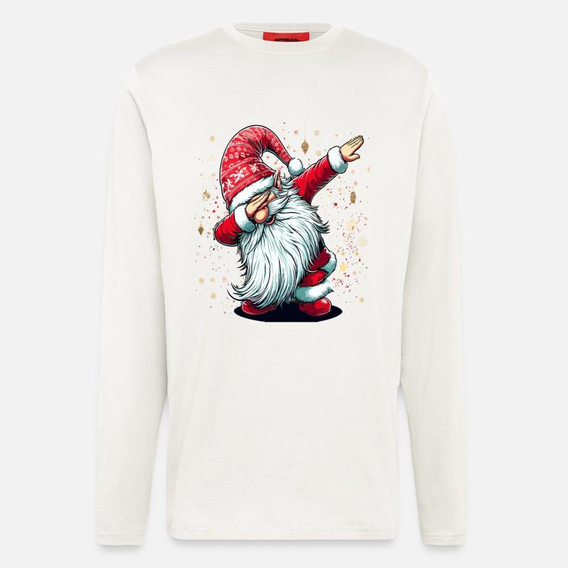 Dabbing Weihnachtsmann Dab Nikolaus - Langarmshirt - made by SPREAD  - OFF WHITE