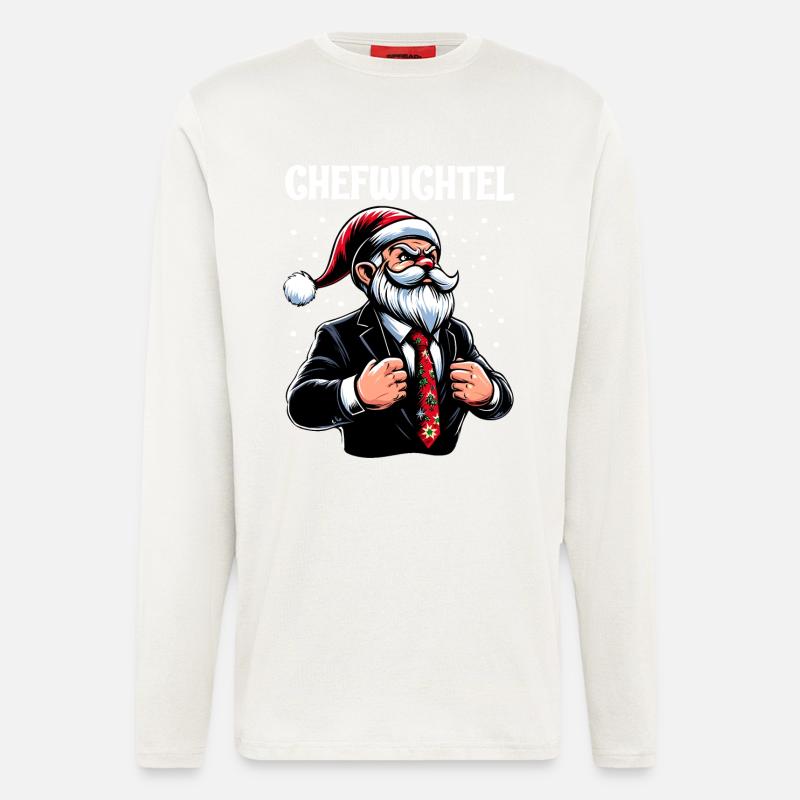 Gnome de Noël en chef - Manches longues bio décontracté fabriqué en UE - OFF WHITE