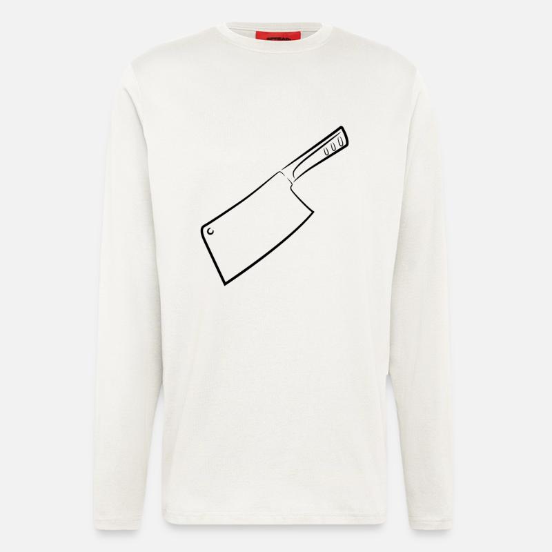 Hackbeil Zeichnung - Langarmshirt - made by SPREAD  - OFF WHITE