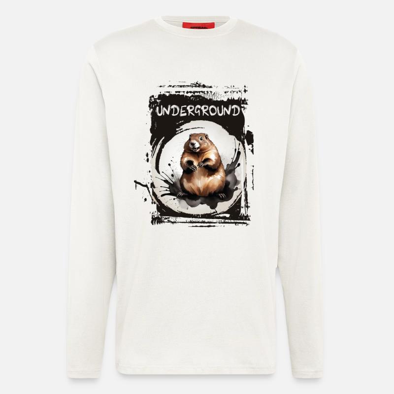 Underground Murmeltier - Langarmshirt - made by SPREAD  - OFF WHITE