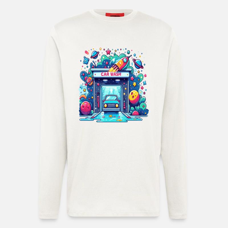 Comic Auto Waschanlage - Langarmshirt - made by SPREAD  - OFF WHITE
