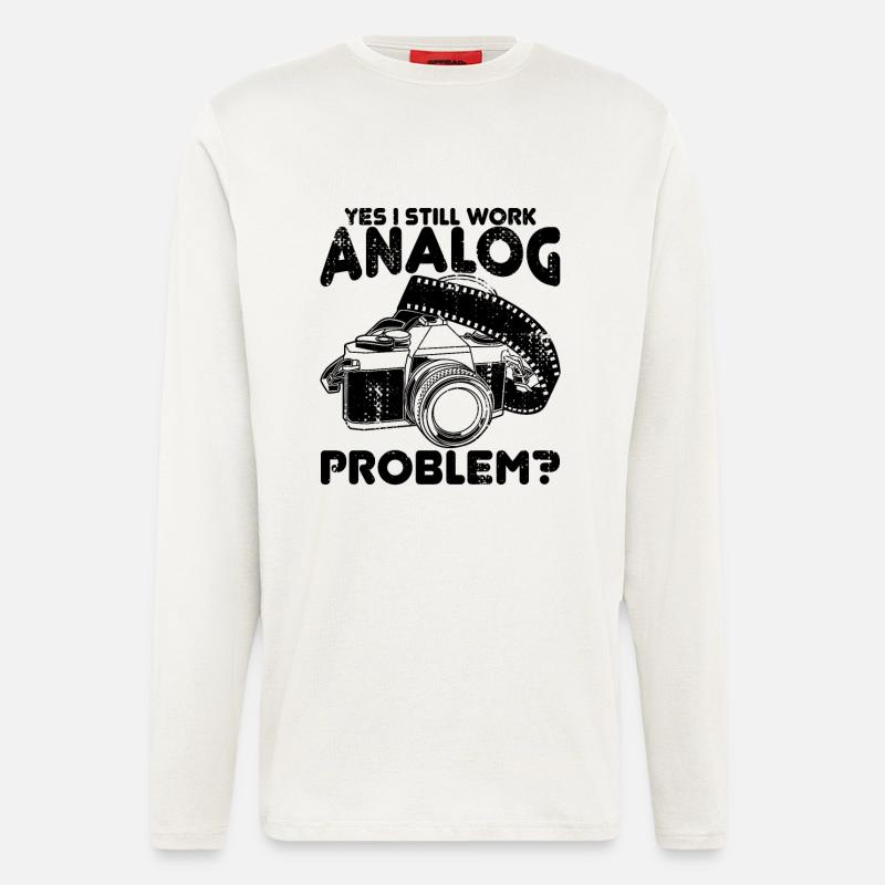 Ja ich arbeite noch analog - Langarmshirt - made by SPREAD - OFF WHITE