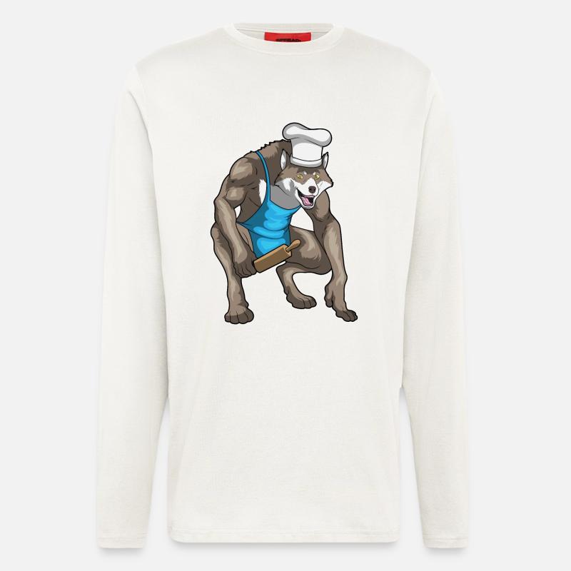 Werwolf Halloween Backen - Langarmshirt - made by SPREAD - OFF WHITE