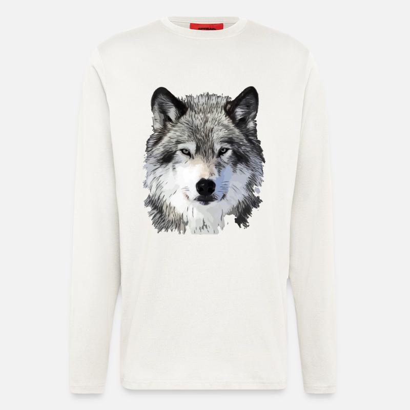 Der Wolf - Langarmshirt - made by SPREAD  - OFF WHITE