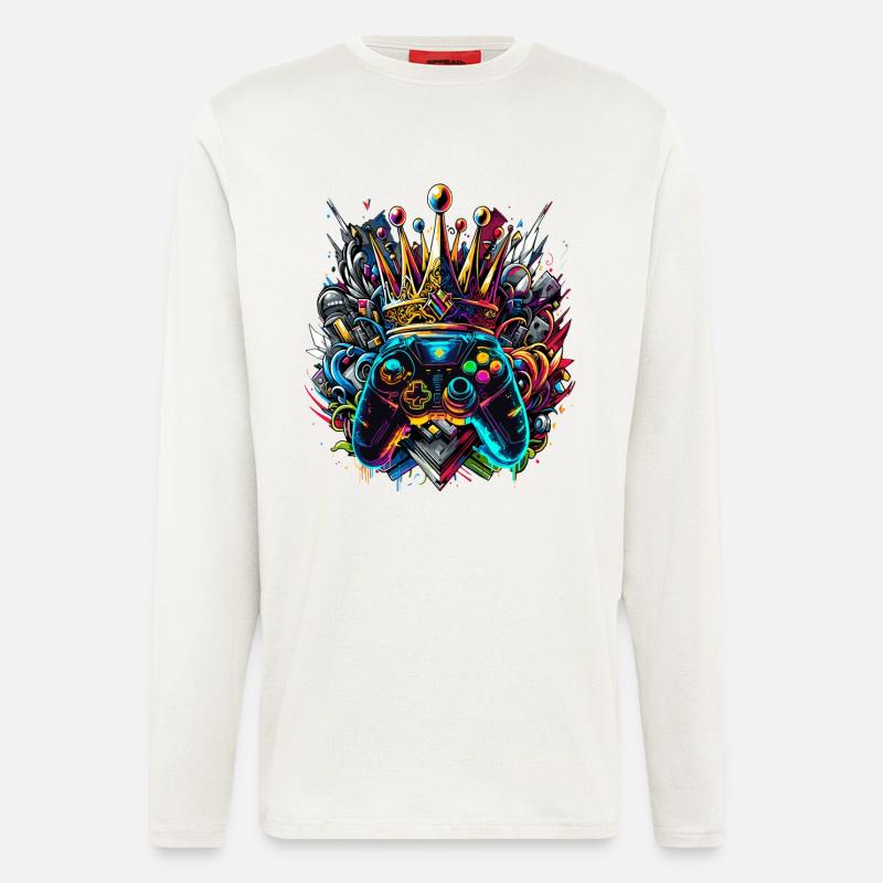 Königlicher Graffiti Gaming Controller - Langarmshirt - made by SPREAD  - OFF WHITE