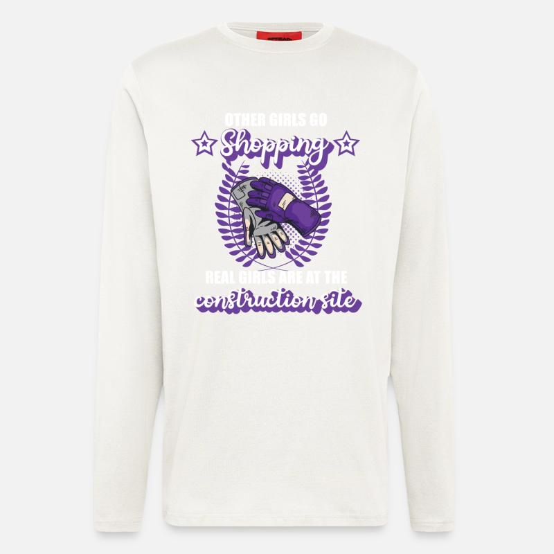 Bauarbeiterin Dachdeckerin Site Mädchen Geschenk - Langarmshirt - made by SPREAD  - OFF WHITE