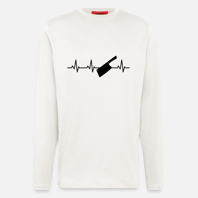 Hackmesser Herzlinie - Langarmshirt - made by SPREAD  - OFF WHITE