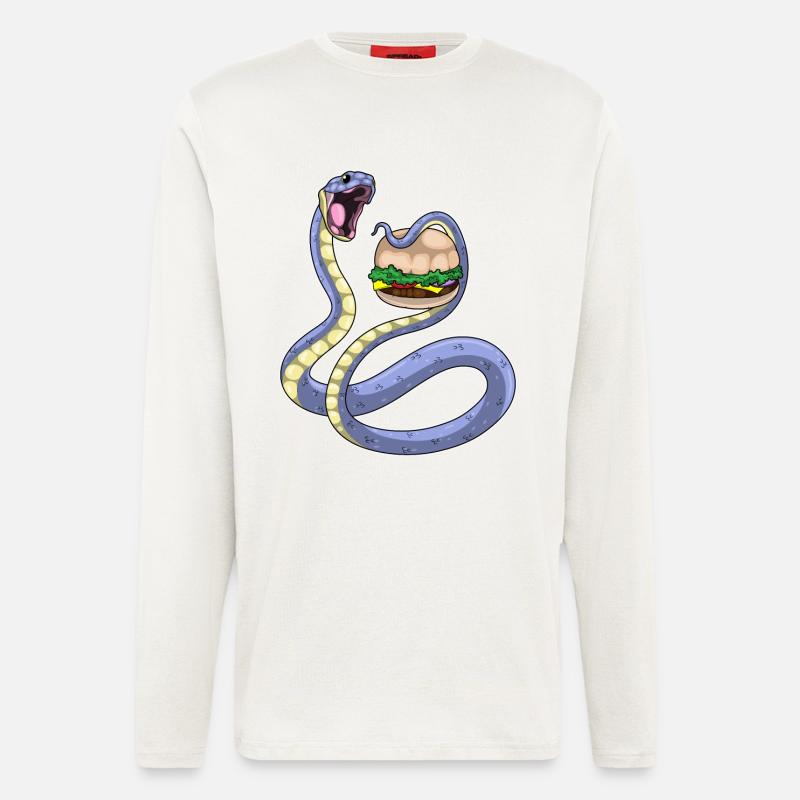 Schlange Burger - Langarmshirt - made by SPREAD - OFF WHITE