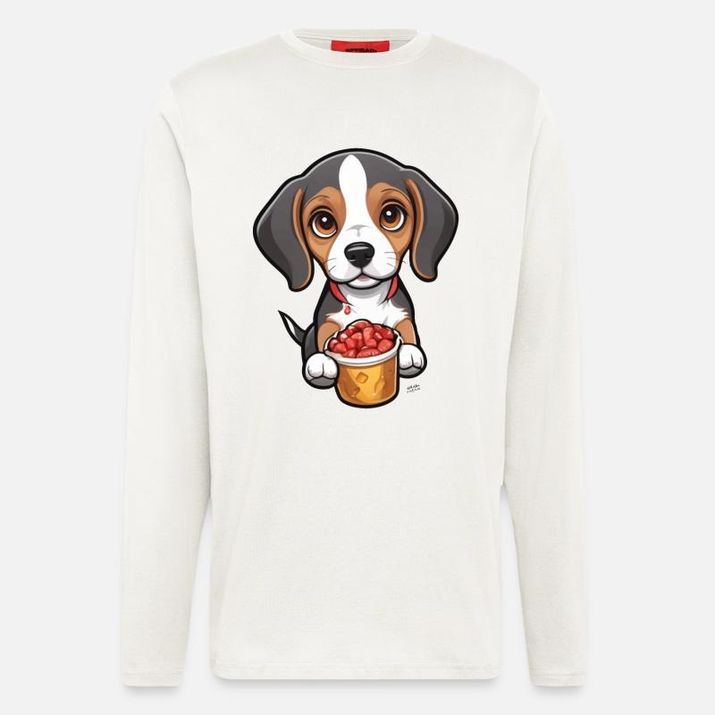 Tiny Beagle Pup - Longsleeve - made by SPREAD  - OFF WHITE