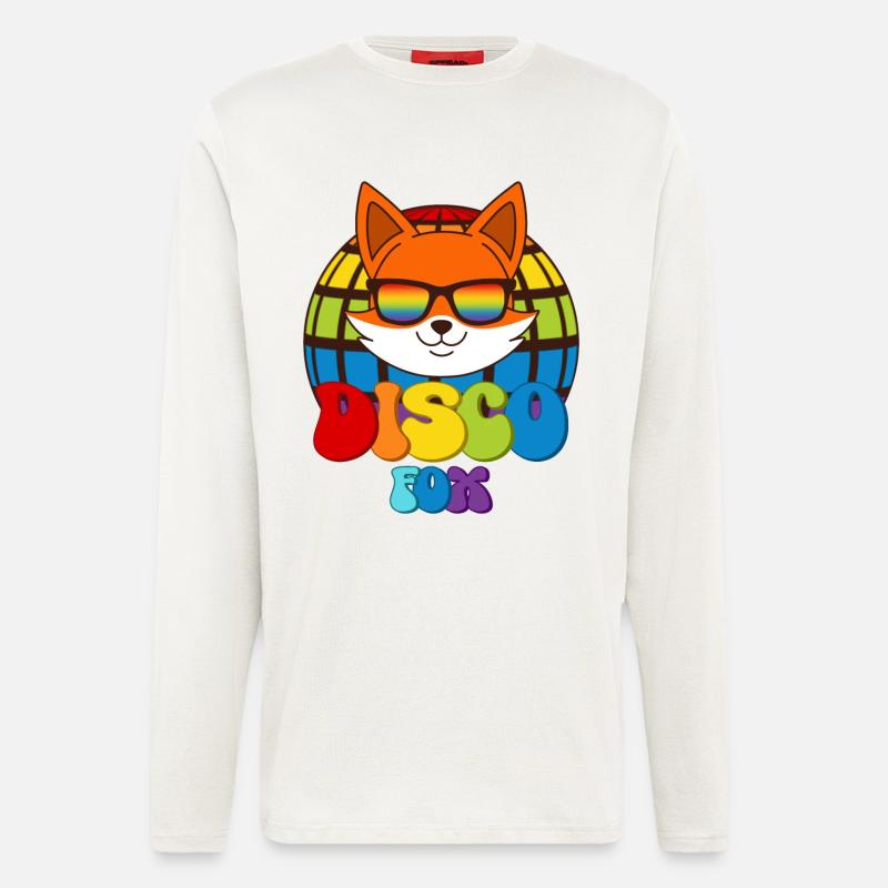Disco Fox Discokugel Fuchs Sonnenbrille Discofox - Langarmshirt - made by SPREAD  - OFF WHITE