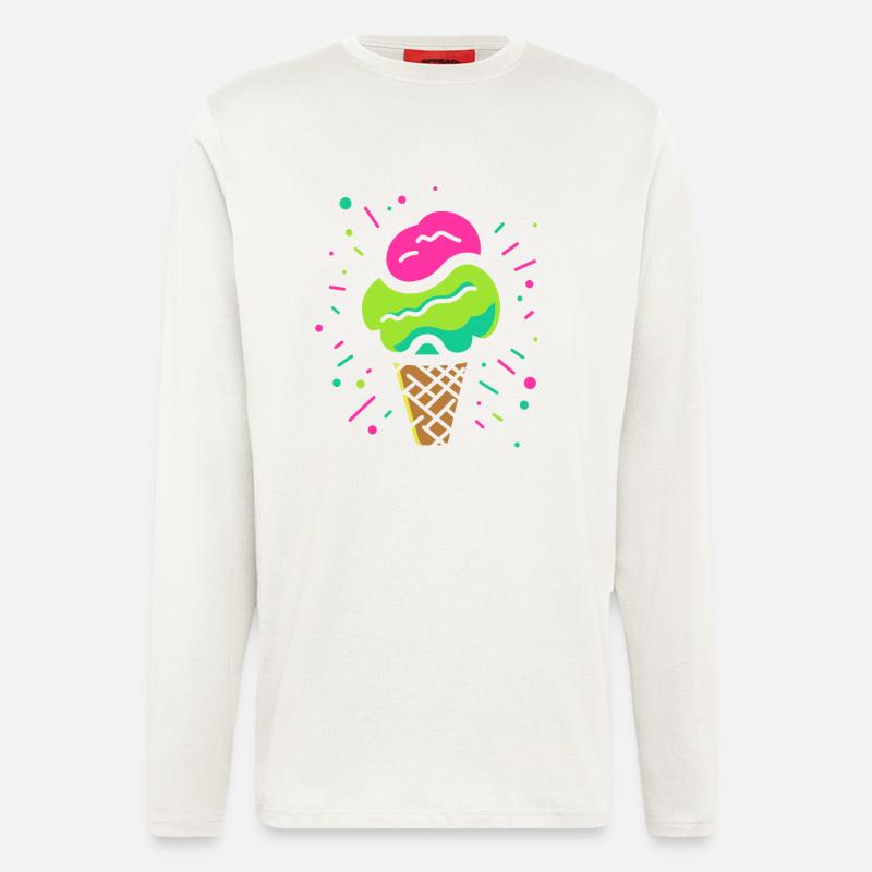 Ice cream cone comic look - Longsleeve - made by SPREAD  - OFF WHITE