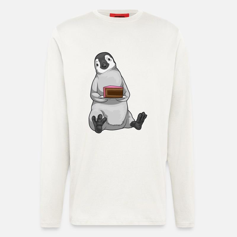 Gâteau pingouin - Manches longues bio décontracté fabriqué en UE - OFF WHITE