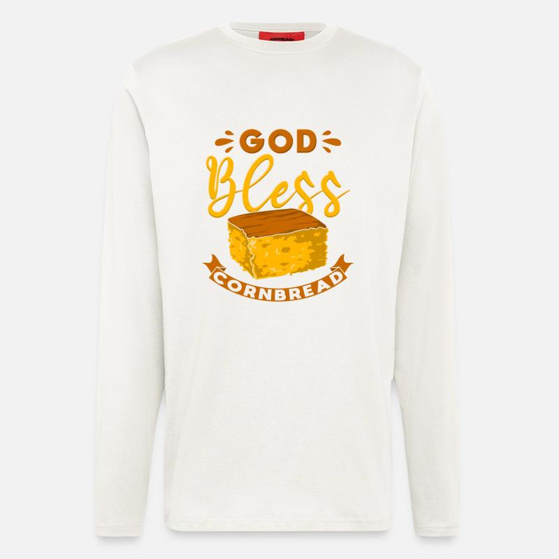 God Bless Cornbread - Langarmshirt - made by SPREAD  - OFF WHITE