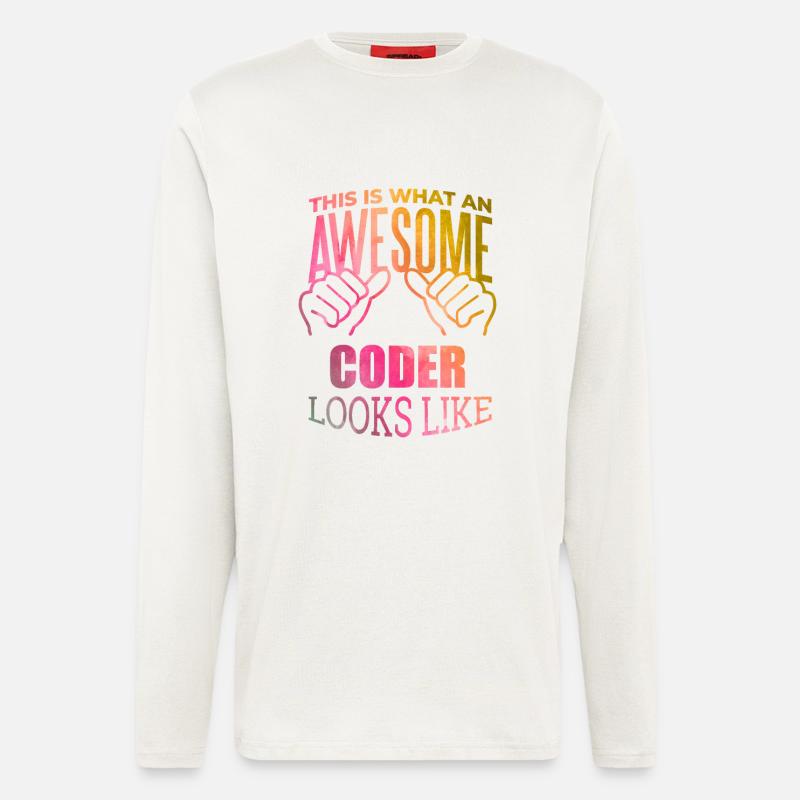codage - Manches longues bio décontracté fabriqué en UE - OFF WHITE