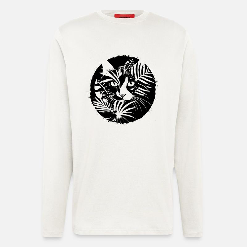 Katzen Illustration - Langarmshirt - made by SPREAD  - OFF WHITE