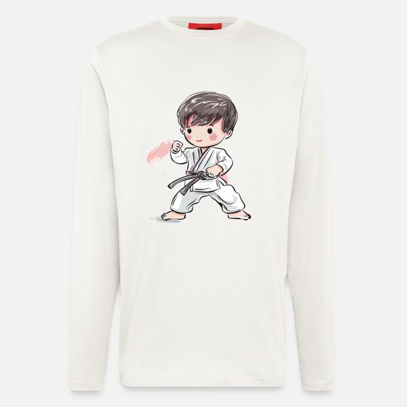 Karate Boy Comic Style - Longsleeve - made by SPREAD  - OFF WHITE