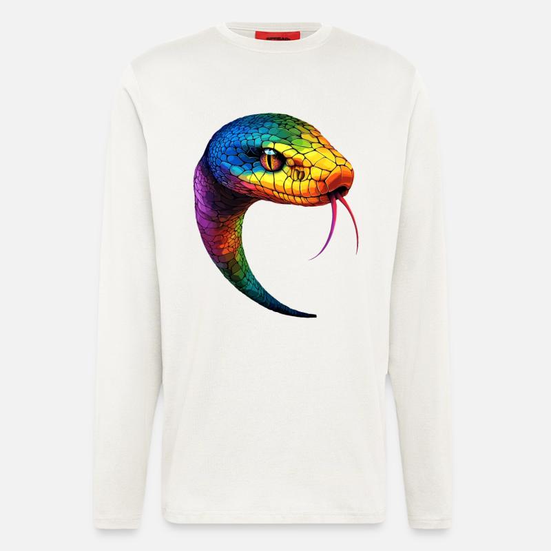 Schlange Python Kobra Mamba Klapperschlange Snake - Langarmshirt - made by SPREAD  - OFF WHITE