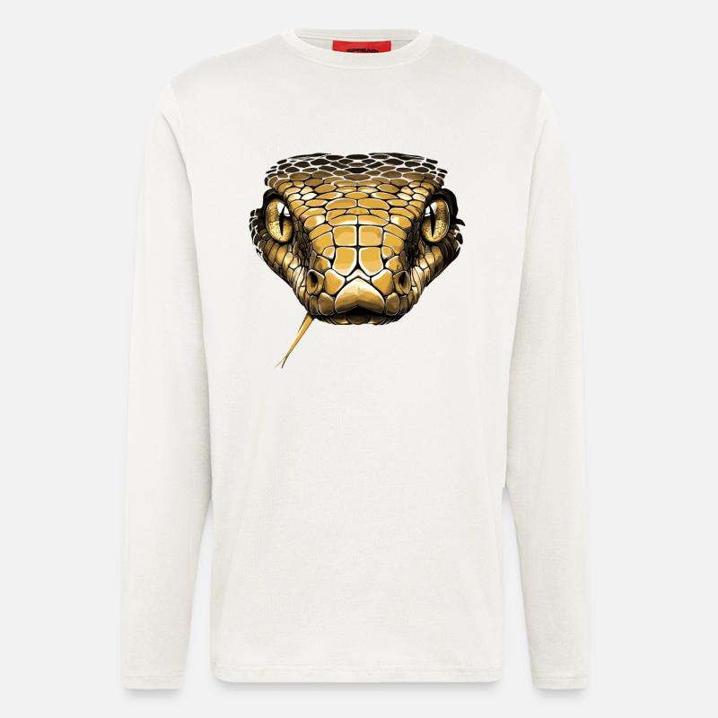 Schlange Python Kobra Mamba Klapperschlange Snake - Langarmshirt - made by SPREAD  - OFF WHITE