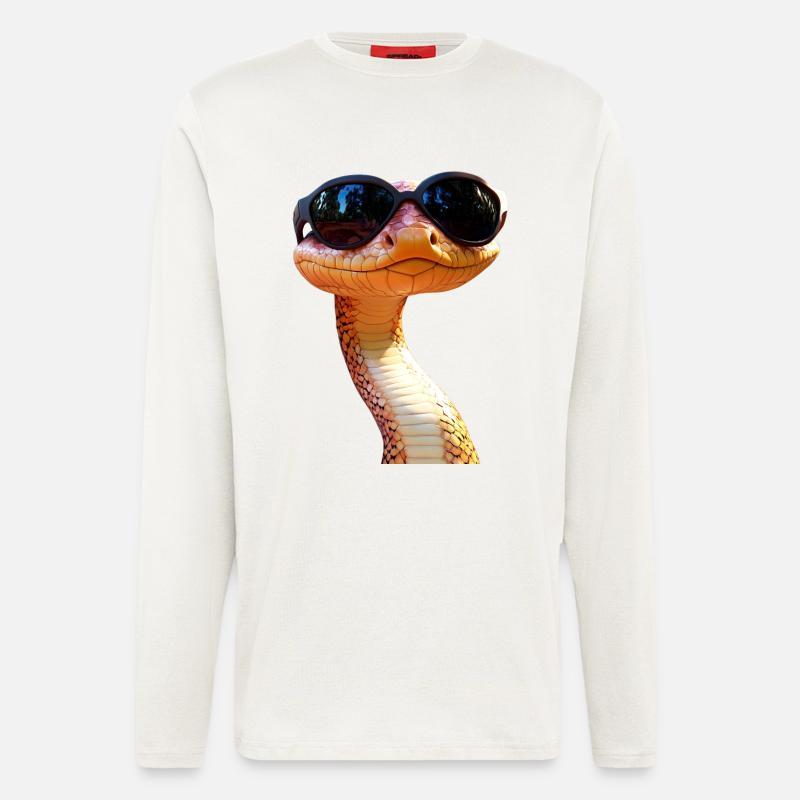 Schlange Python Kobra Mamba Klapperschlange Snake - Langarmshirt - made by SPREAD  - OFF WHITE