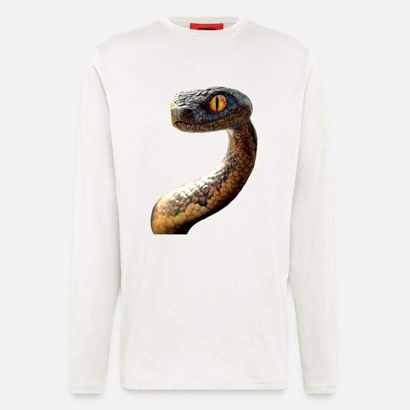 Schlange Python Kobra Mamba Klapperschlange Snake - Langarmshirt - made by SPREAD  - OFF WHITE