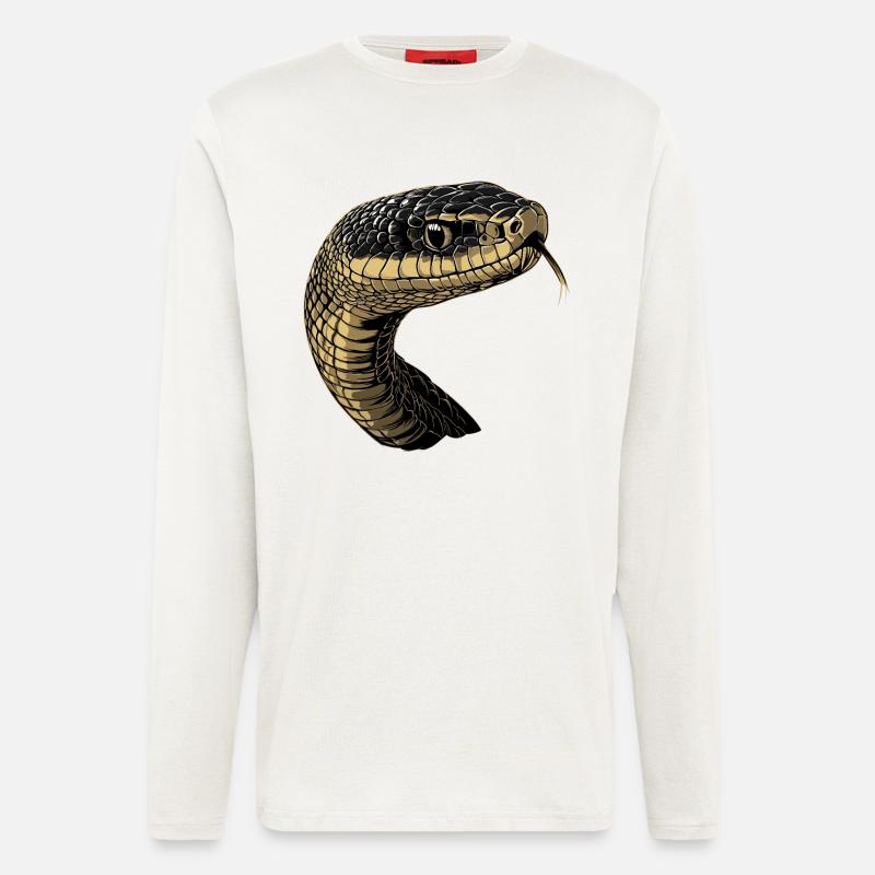 Schlange Python Kobra Mamba Klapperschlange Snake - Langarmshirt - made by SPREAD  - OFF WHITE