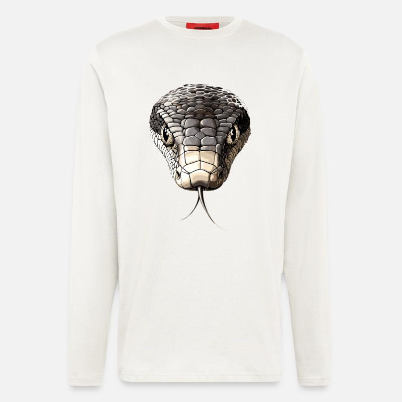 Schlange Python Kobra Mamba Klapperschlange Snake - Langarmshirt - made by SPREAD  - OFF WHITE