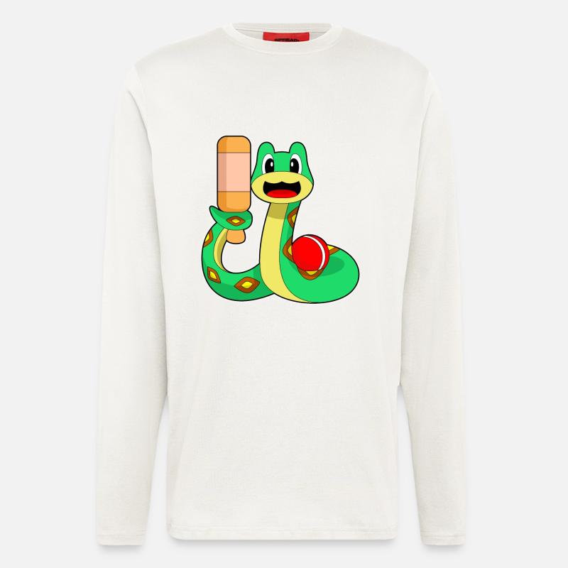 Snake Cricket Cricket Bat - Longsleeve - made by SPREAD - OFF WHITE