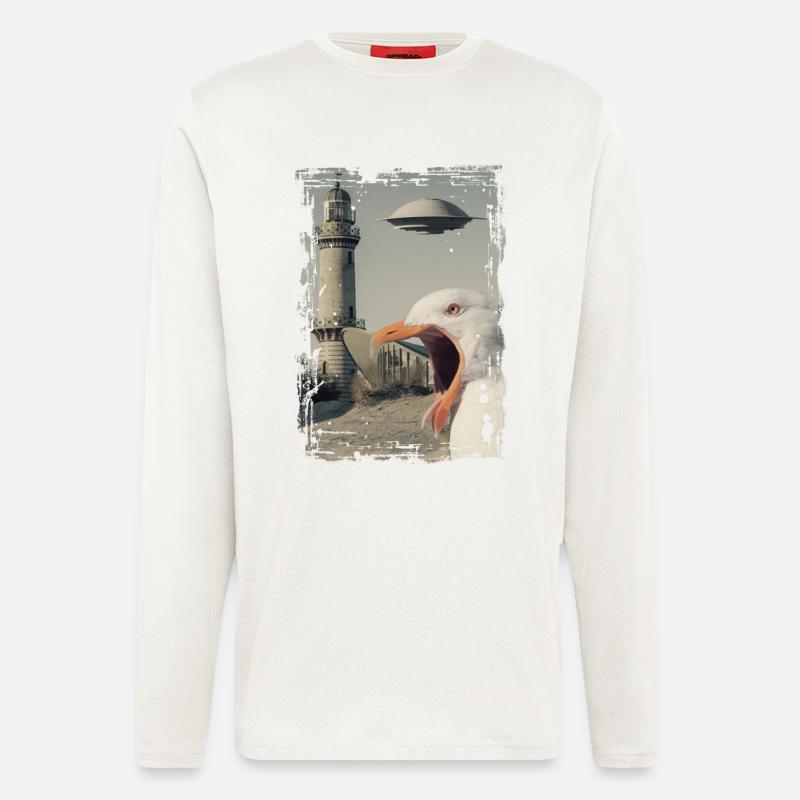 UFO - Möwe - Rostock - Teepot - Warnemünde - Langarmshirt - made by SPREAD - OFF WHITE
