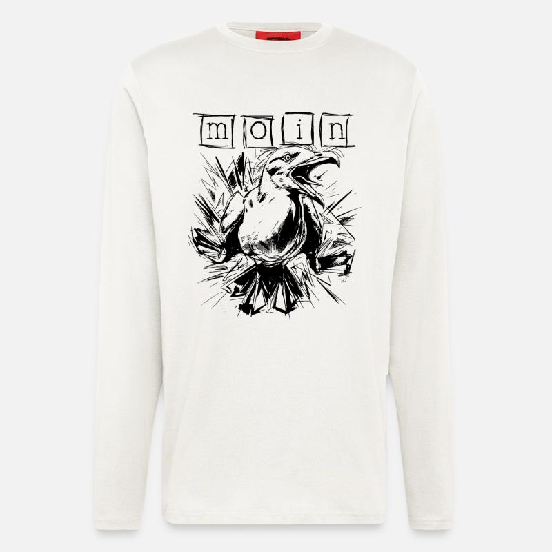 Skizzierte Moin Möwe - Langarmshirt - made by SPREAD  - OFF WHITE