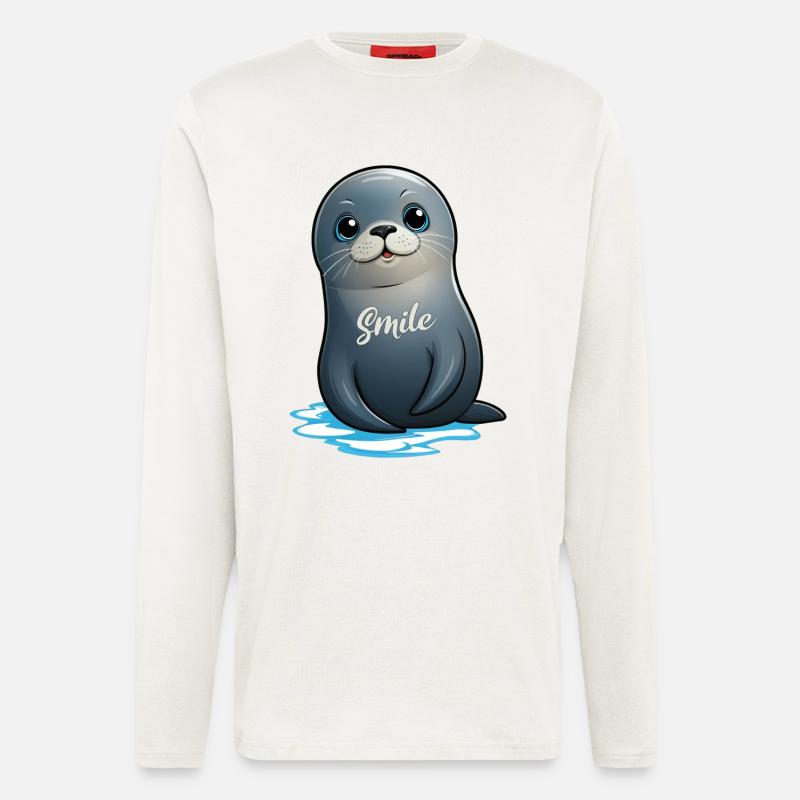 Niedlicher Seehund - Langarmshirt - made by SPREAD  - OFF WHITE