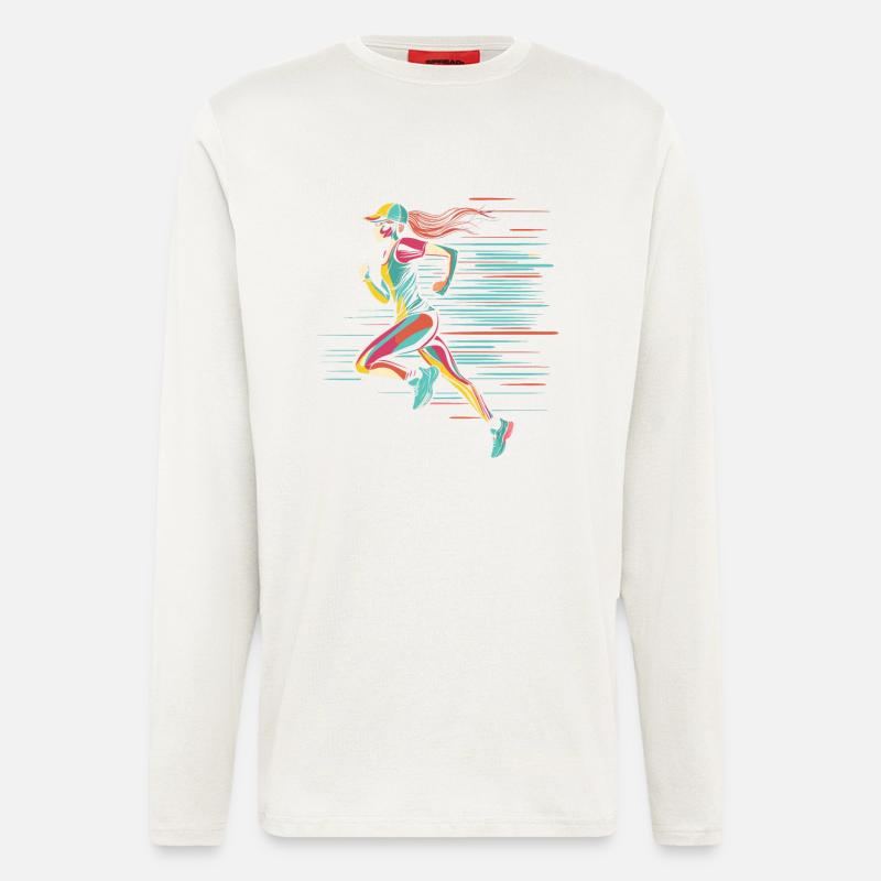 Läuferin Comic Look - Langarmshirt - made by SPREAD  - OFF WHITE