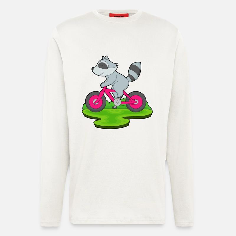 Raccoon Bicycle - Longsleeve - made by SPREAD  - OFF WHITE