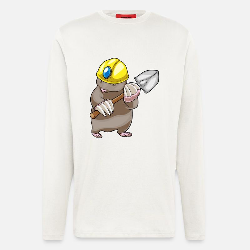 Mole Miner Shovel Mining - Longsleeve - made by SPREAD  - OFF WHITE