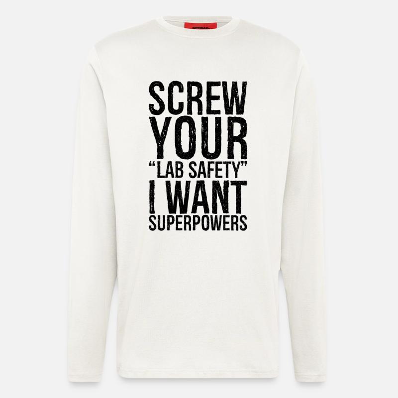 auf dein lustiges Laborsicherheitshemd - Langarmshirt - made by SPREAD  - OFF WHITE