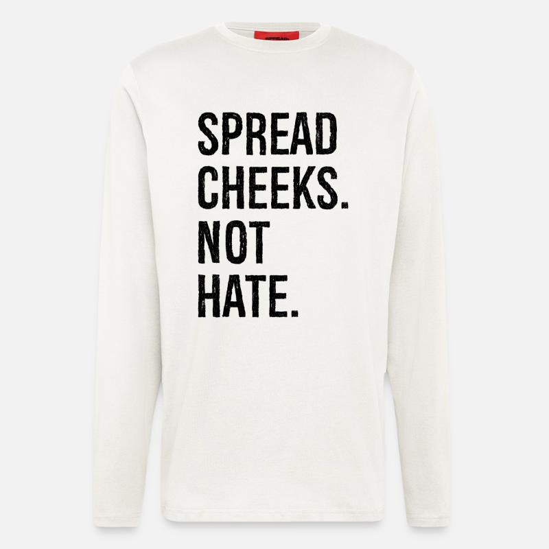 spread cheeks not hate - Manches longues bio décontracté fabriqué en UE - OFF WHITE