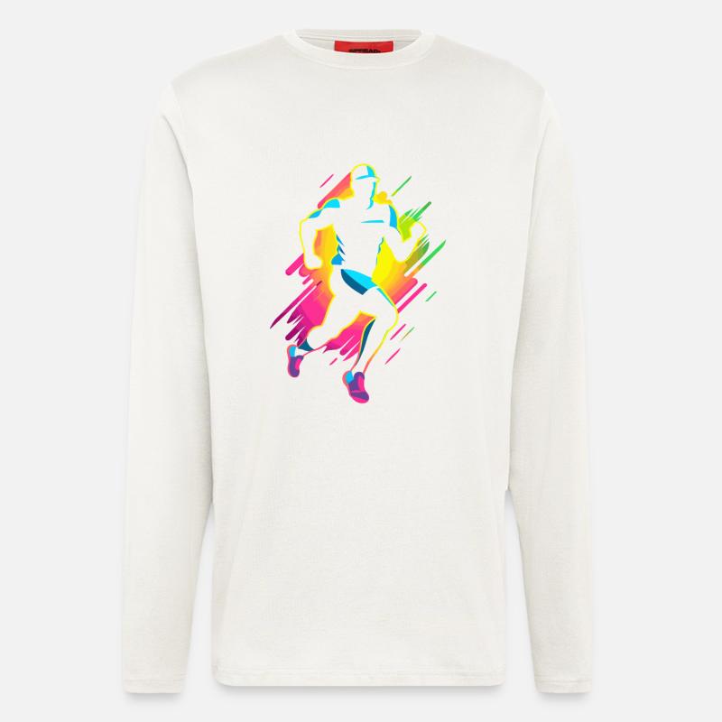 Marathon Runner Comic Look - Longsleeve - made by SPREAD  - OFF WHITE